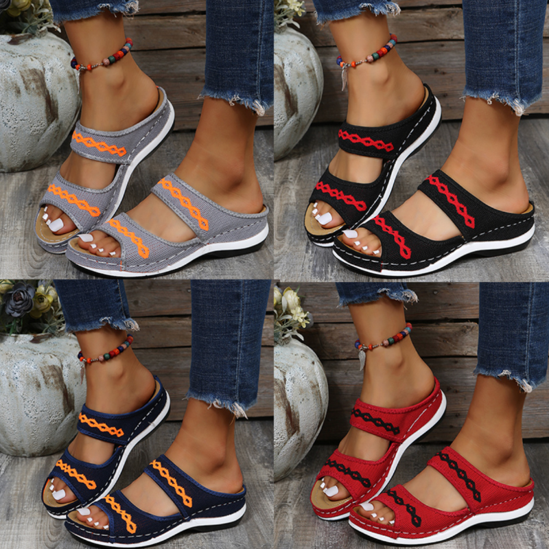OCW Orthopedic Women Sandal Arch Support Breathable Soft Non Slip Weave Open Toe Sandal OCWShoes