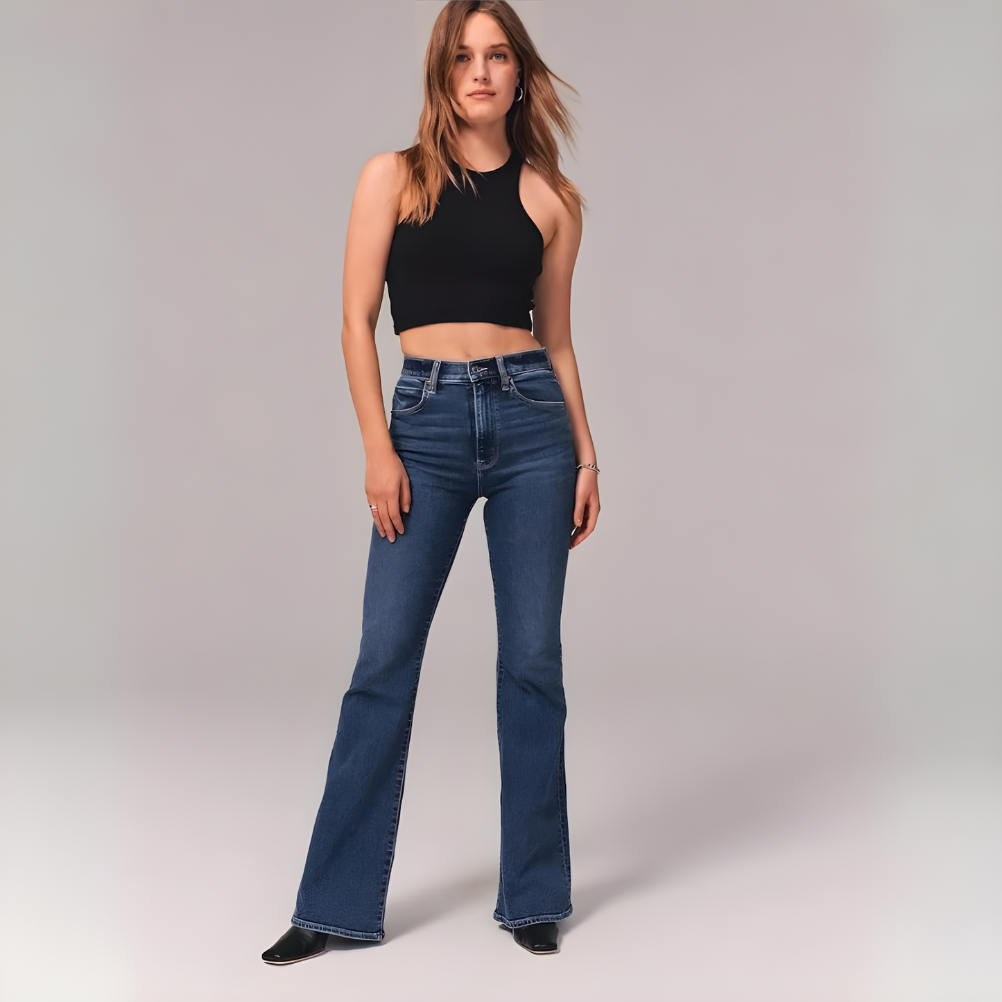 OCW Flare Jeans Ultra High Rise Stretch Comfortable Jeans