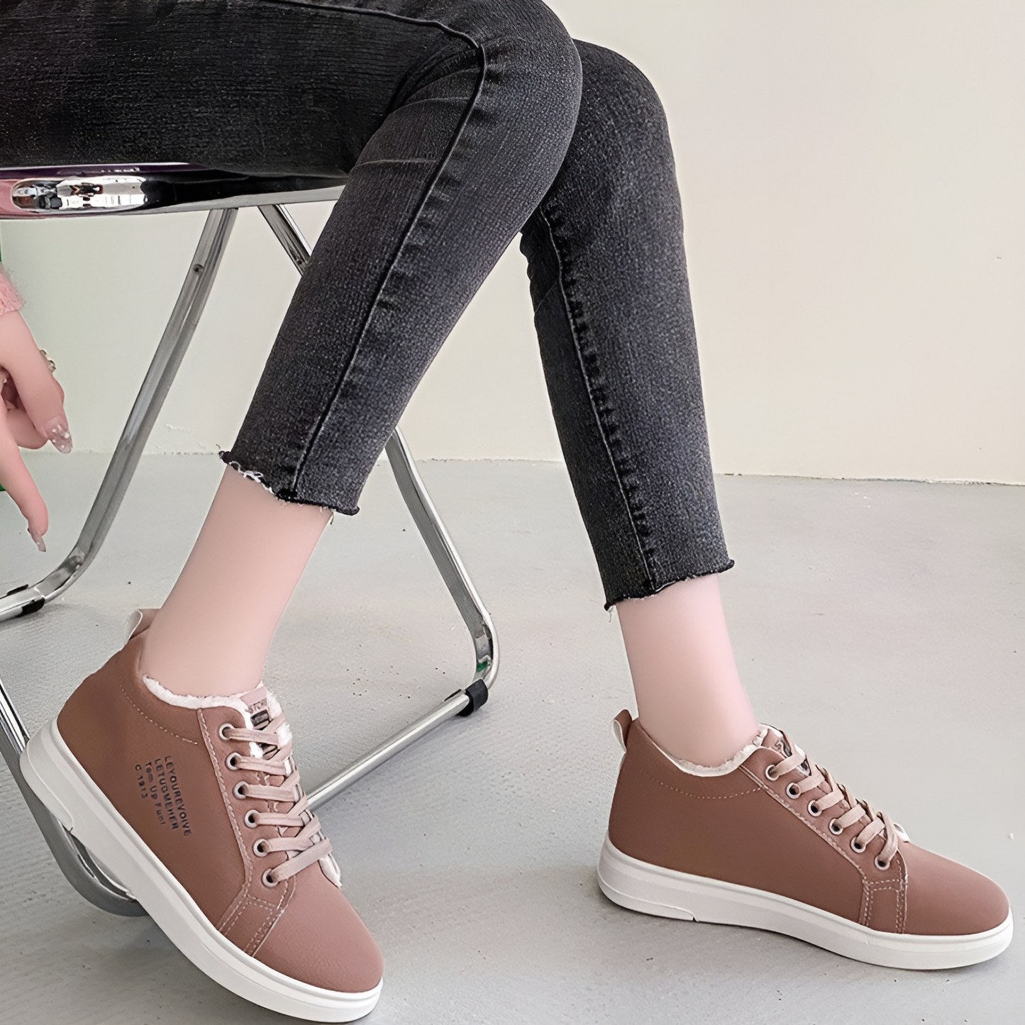 OCW Women Orthopedic Boots Short Warm Plush Lace up Ankle Boots