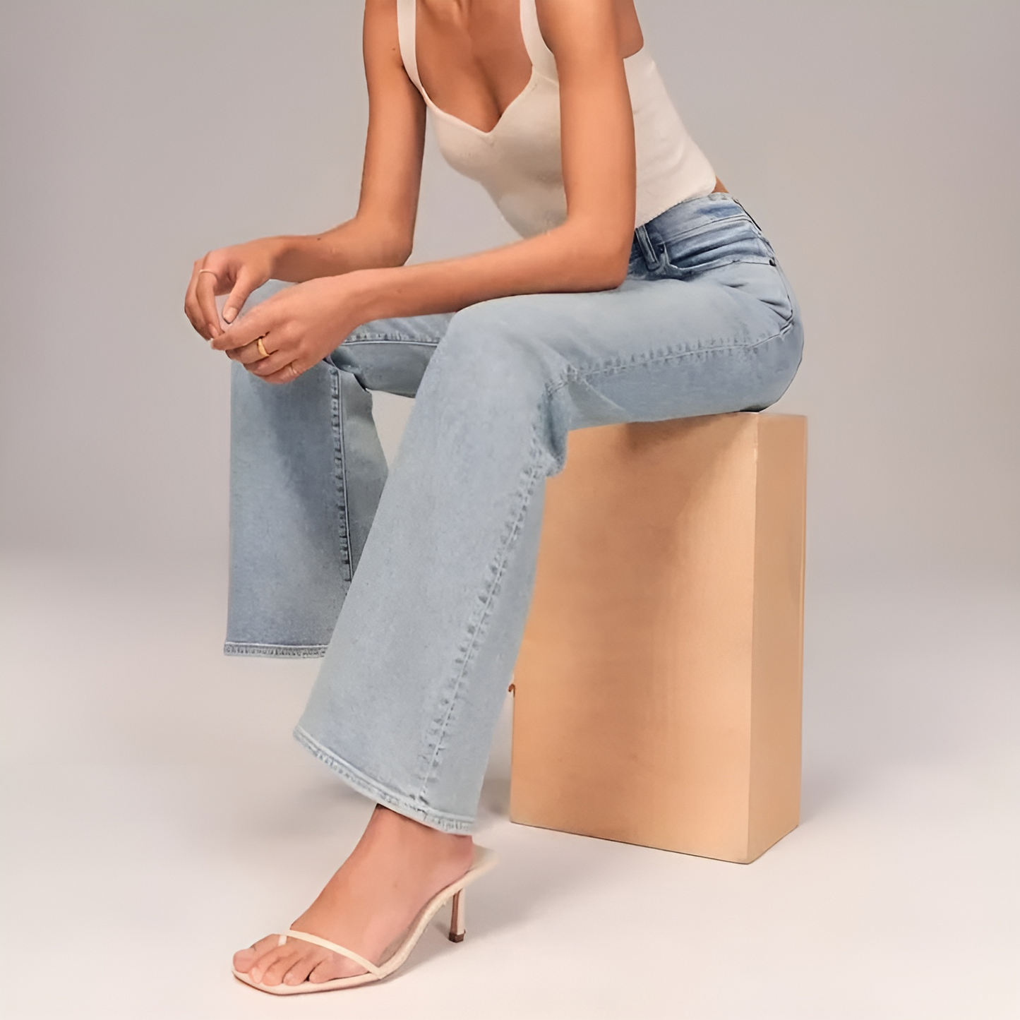OCW Flare Jeans Ultra High Rise Stretch Comfortable Jeans