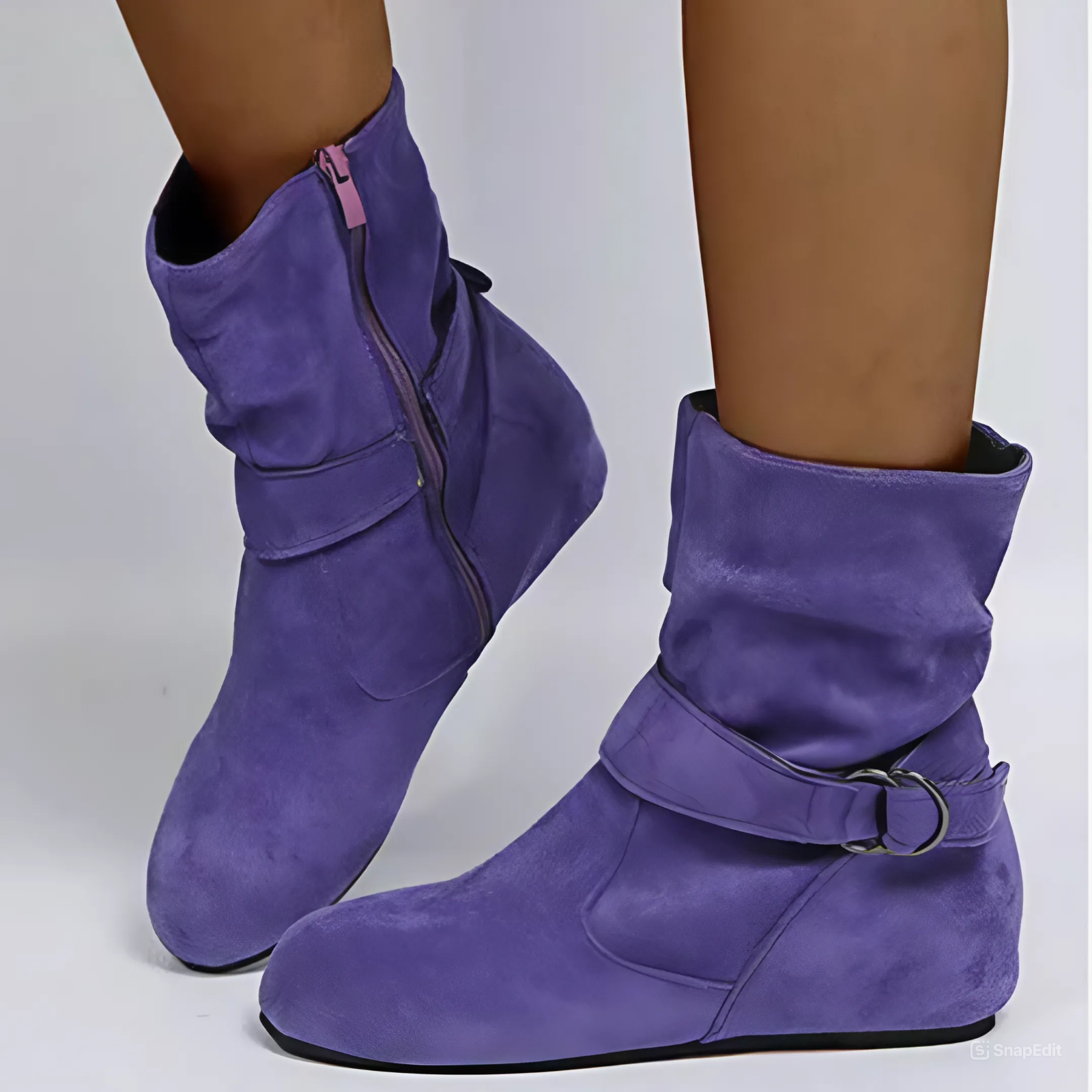 OCW Women Slouchy Boots Comfort Suede Non-slip Casual  Walking Winter Boots OCWShoes