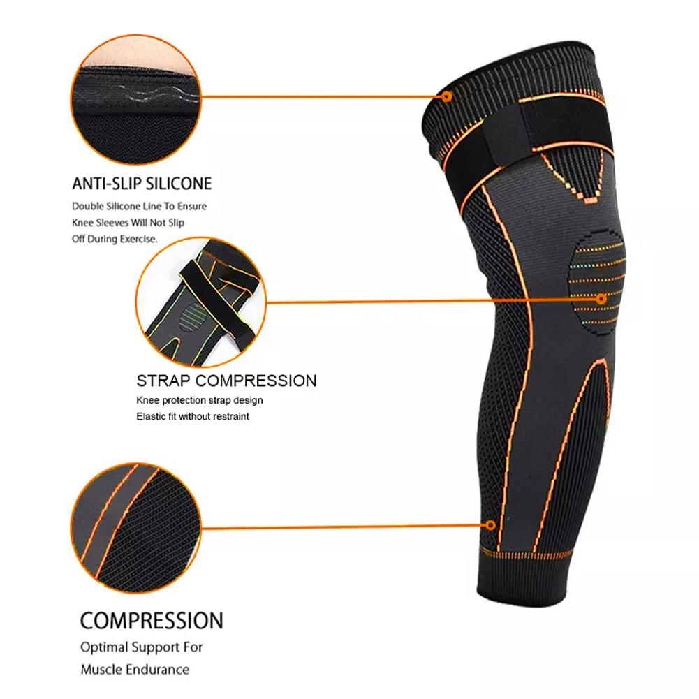 OCW Long Knee Compression Brace Pads Protect Leg Swelling Pain Arthritis Relieve OCWShoes