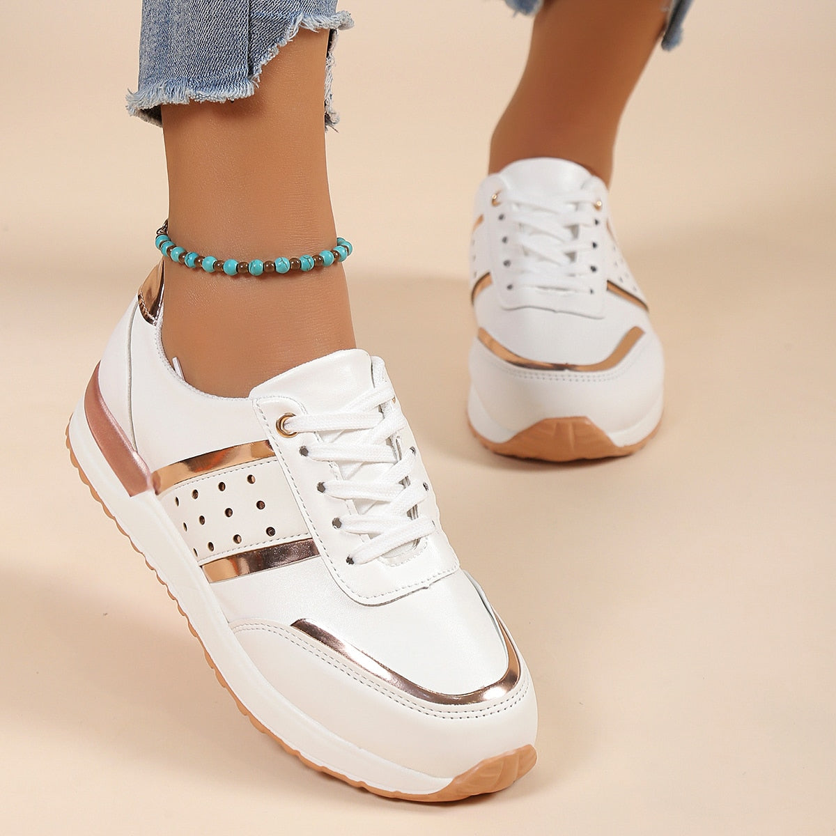 OCW Orthopedic Women Shoes Leather Breathable Comfy Summer Platform Sneakers OCWShoes