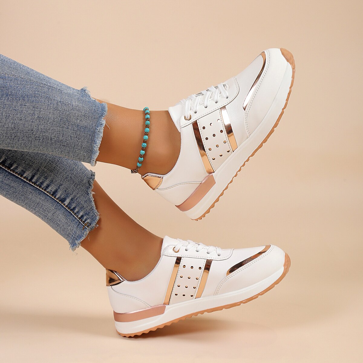 OCW Orthopedic Women Shoes Leather Breathable Comfy Summer Platform Sneakers OCWShoes