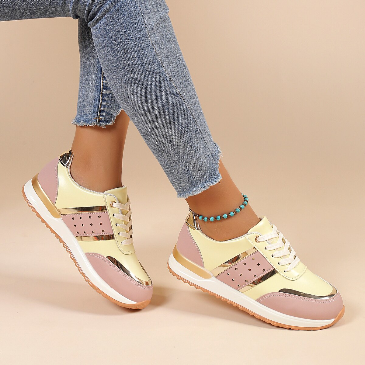 OCW Orthopedic Women Shoes Leather Breathable Comfy Summer Platform Sneakers OCWShoes