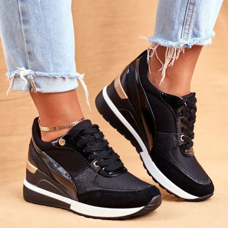 OCW Women Orthopedic Shoes Comfortable Sneakers Lace-up Casual High Platforms OCWShoes