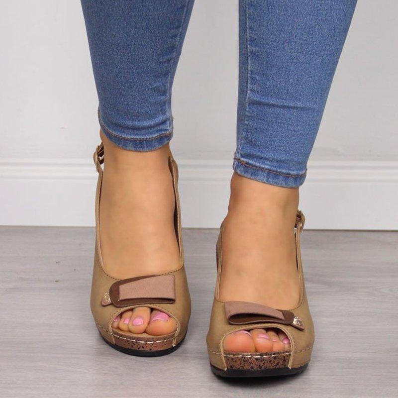 OCW Comfortable Sandals Women Retro Buckle Strap Soft Sole OCWShoes