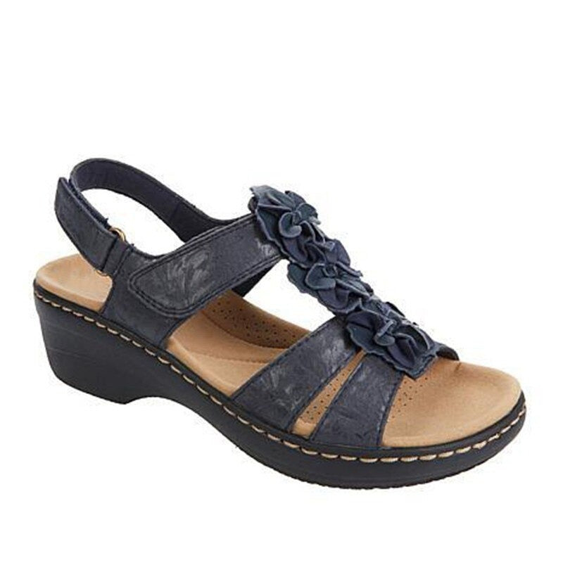 OCW Orthopedic Comfortable Sandals Women Round Toe Summer Flower Slippers OCWShoes