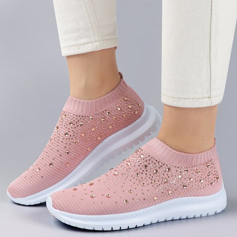OCW Women Crystal Breathable Slip On Walking Summer Shoes OnCloudWalk