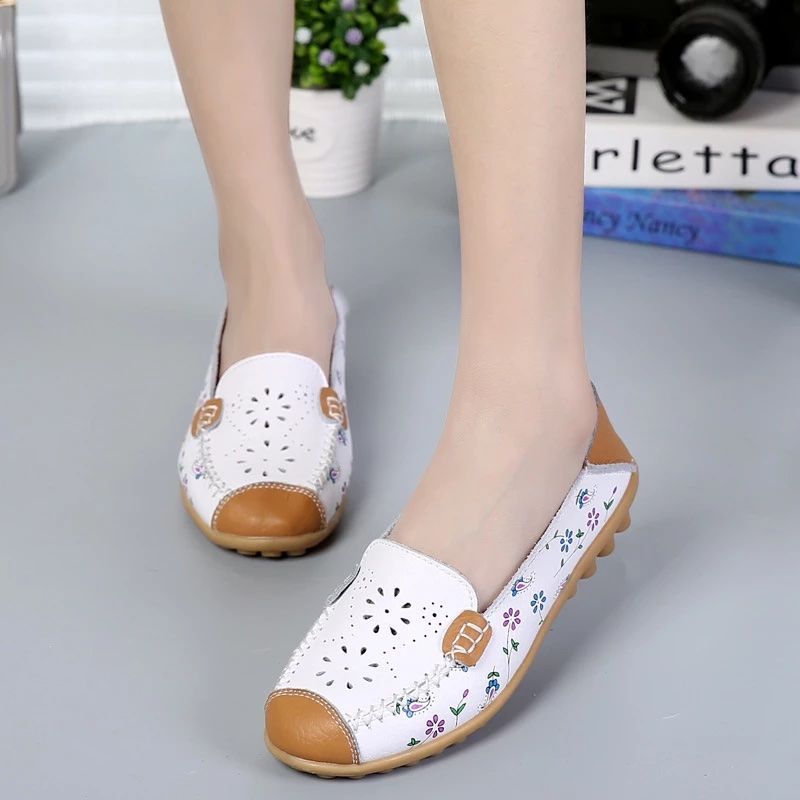 OCW Genuine Leather Flats Women Summer Casual Loafers OCWShoes