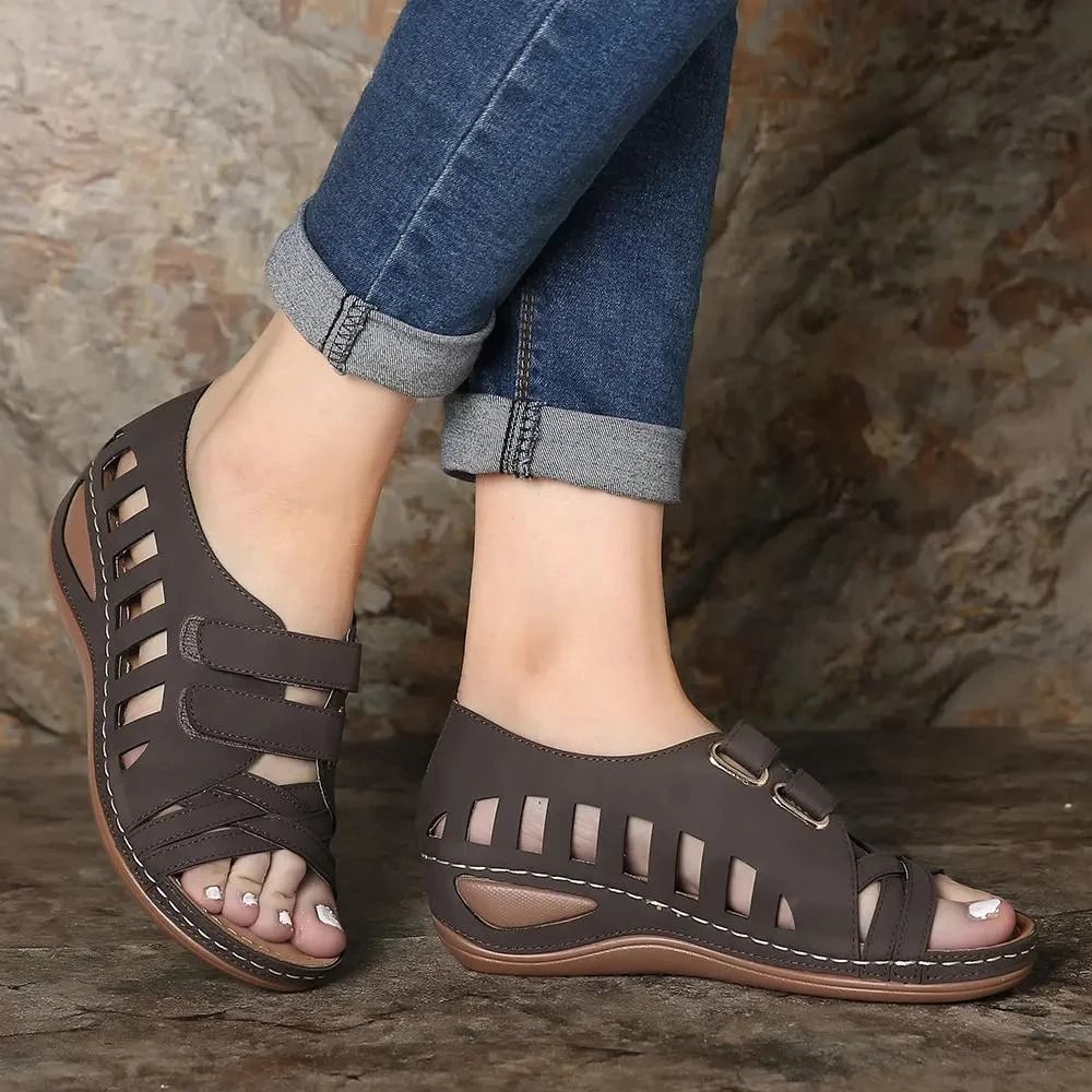 OCW Women Hollow Sandals Breathable Hook Loop Open Toe Summer OCWShoes