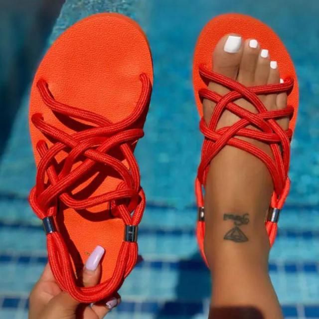 OCW Summer Women Braided Rope Comfortable Casual Sandals OCWShoes