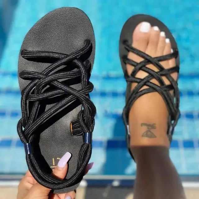 OCW Summer Women Braided Rope Comfortable Casual Sandals OCWShoes