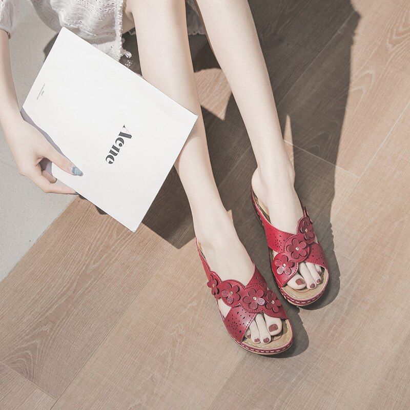 OCW Women Soft Leather Comfortable Vintage Sandals OCWShoes