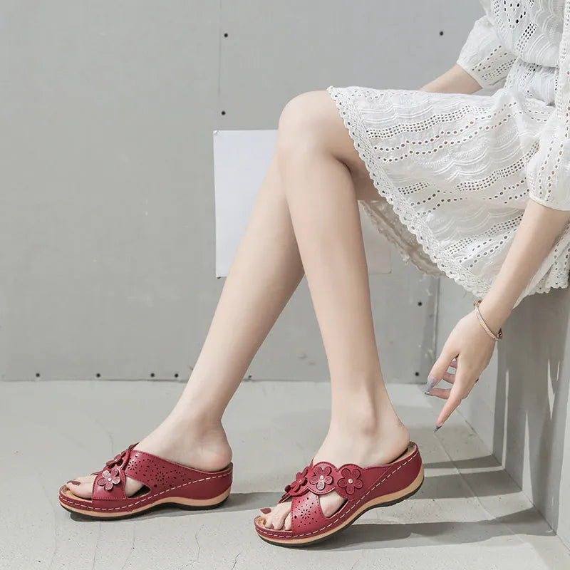 OCW Women Soft Leather Comfortable Vintage Sandals OCWShoes