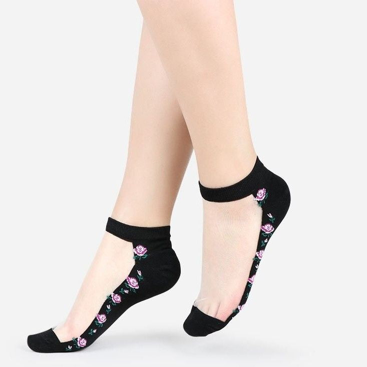 OCW Women Socks Soft Stretchable Comfortable Pure Silk Design (Set 10 Pairs) OCWShoes