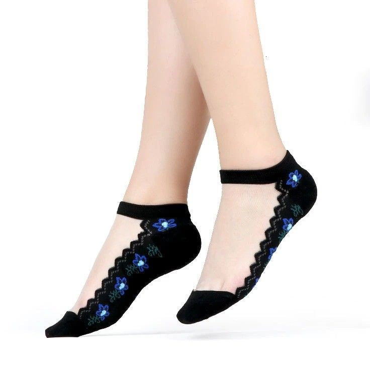 OCW Women Socks Soft Stretchable Comfortable Pure Silk Design (Set 10 Pairs) OCWShoes