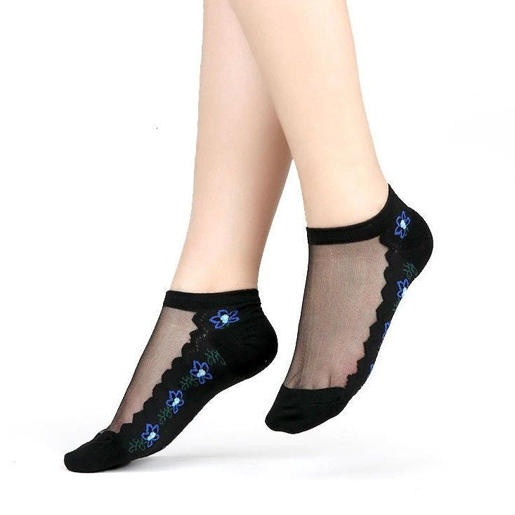 OCW Women Socks Soft Stretchable Comfortable Pure Silk Design (Set 10 Pairs) OCWShoes