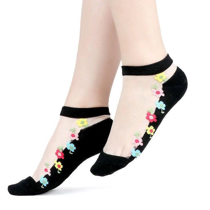 OCW Women Socks Soft Stretchable Comfortable Pure Silk Design (Set 10 Pairs) OCWShoes