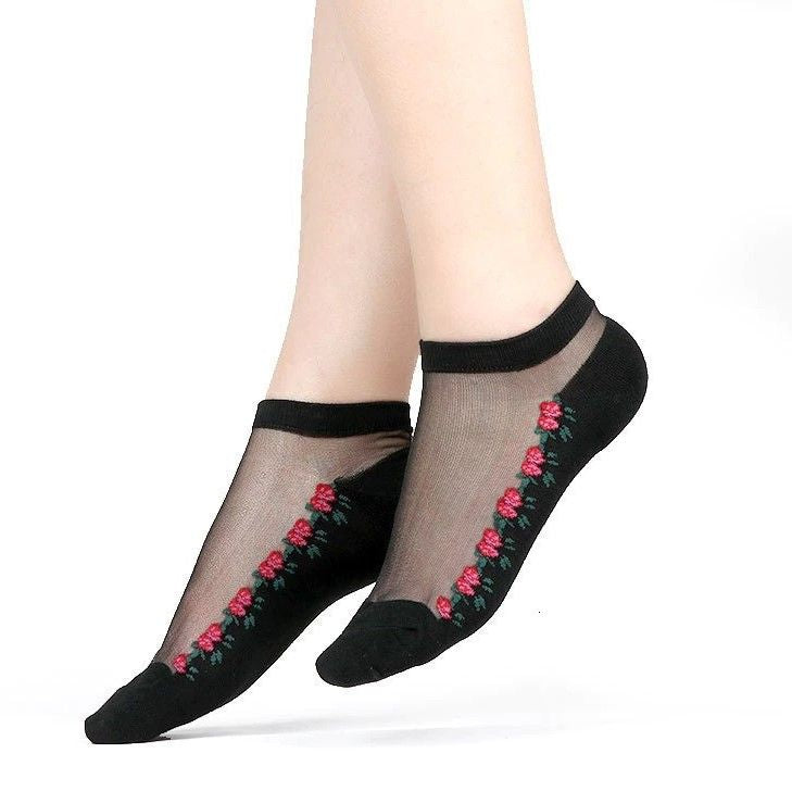 OCW Women Socks Soft Stretchable Comfortable Pure Silk Design (Set 10 Pairs) OCWShoes