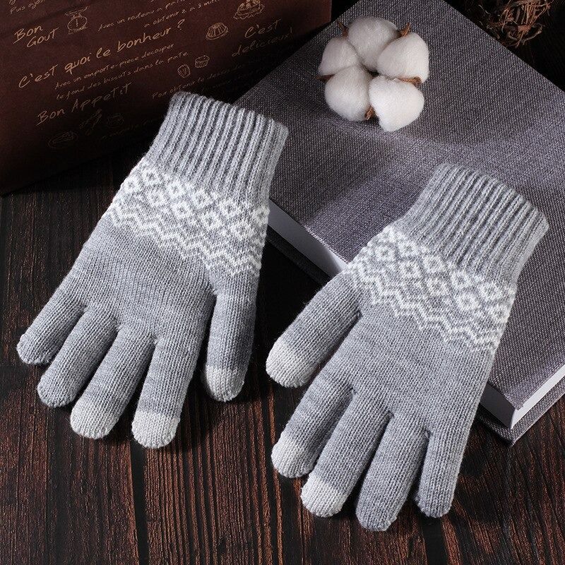 OCW Touch Screen Gloves Thick Knitted Thermal Winter Full Finger Design