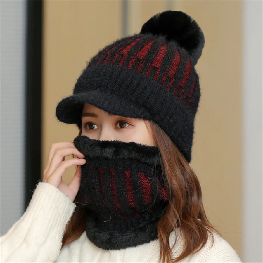 OCW Women Knitted Beanie Skullies Thick Warm Inside Convenient Winter Hats OCWShoes