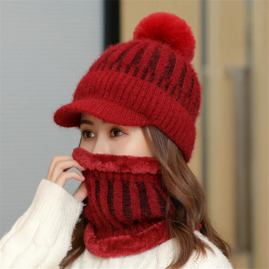 OCW Women Knitted Beanie Skullies Thick Warm Inside Convenient Winter Hats OCWShoes