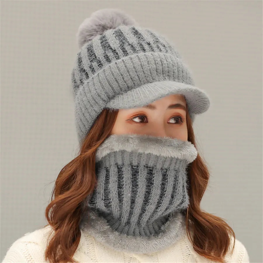 OCW Women Knitted Beanie Skullies Thick Warm Inside Convenient Winter Hats OCWShoes