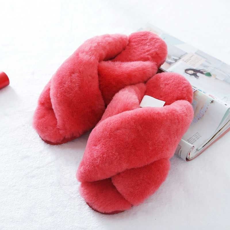 OCW House Slippers Women Soft Faux Fur Flat Keep Warm Winter Plus Plush Slides OCWShoes