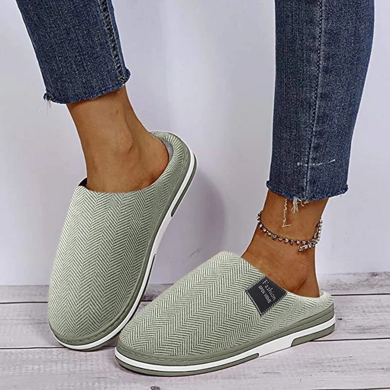 OCW Winter Women Home Slippers Soft Sole Keep Warm Plush Cotton Non-slip Indoors OCWShoes