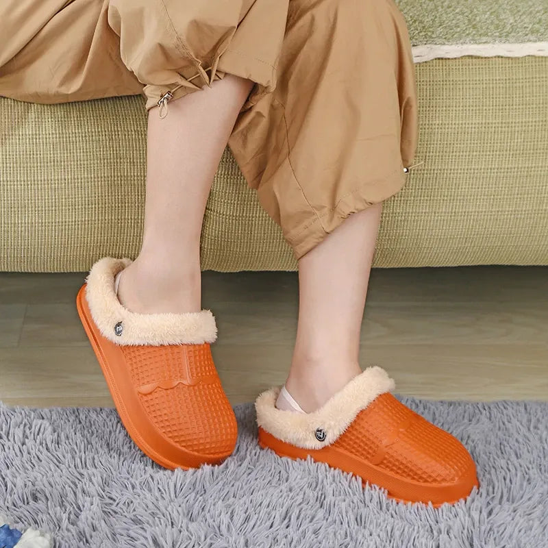 OCW Women Comfortable Lightweight Warm Fur Waterproof Home Winter Slippers OCWShoes