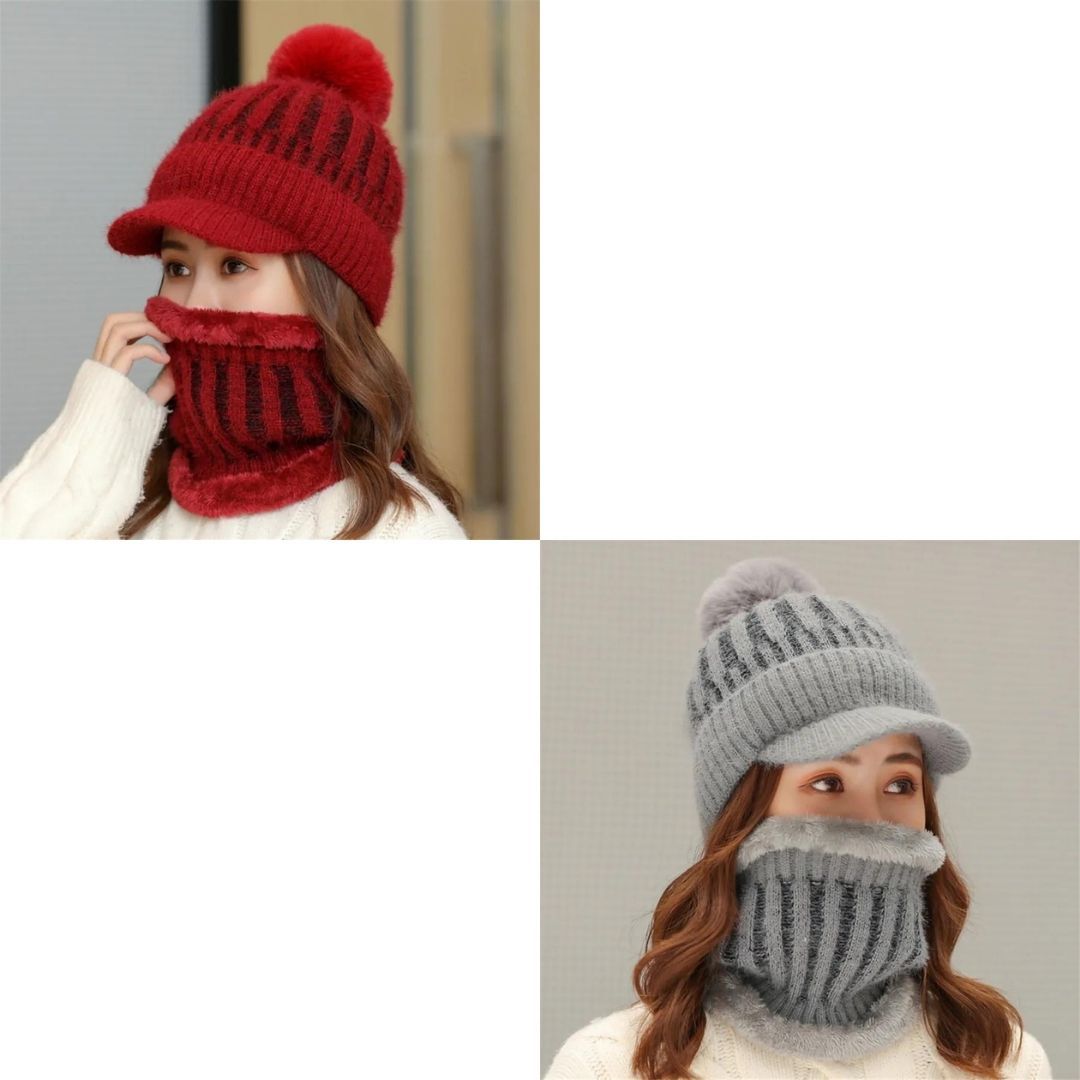 OCW Women Knitted Beanie Skullies Thick Warm Inside Convenient Winter Hats OCWShoes