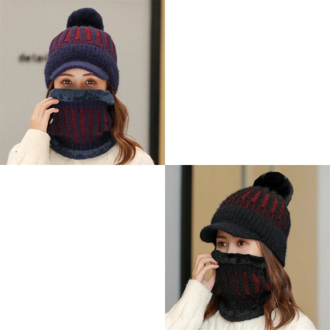 OCW Women Knitted Beanie Skullies Thick Warm Inside Convenient Winter Hats OCWShoes