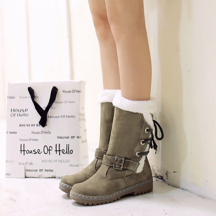 OCW Women Mid-Calf Comfortable Warm Fur Winter Boots OCWShoes