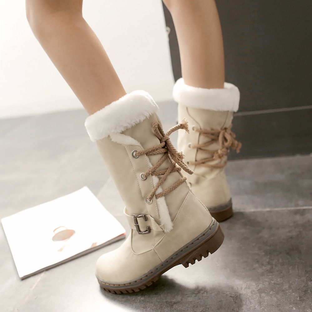OCW Women Mid-Calf Comfortable Warm Fur Winter Boots OCWShoes