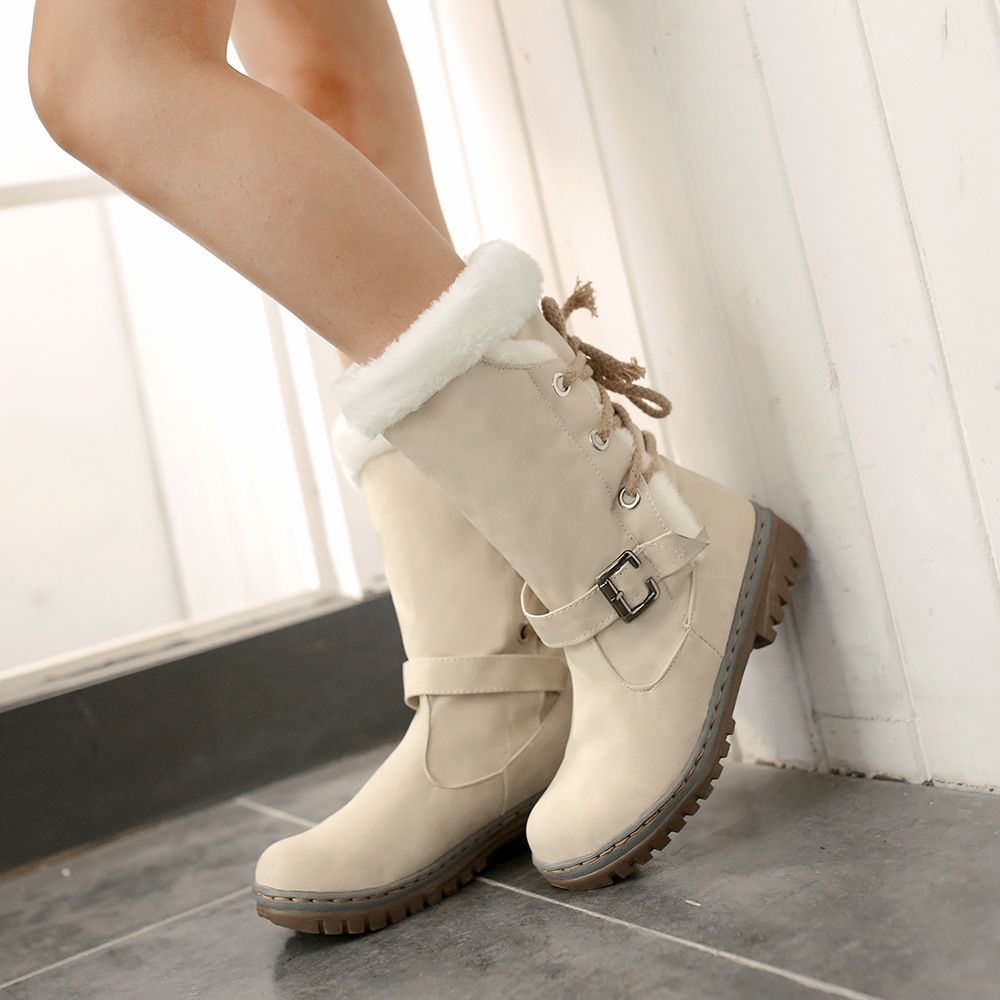 OCW Women Mid-Calf Comfortable Warm Fur Winter Boots OCWShoes