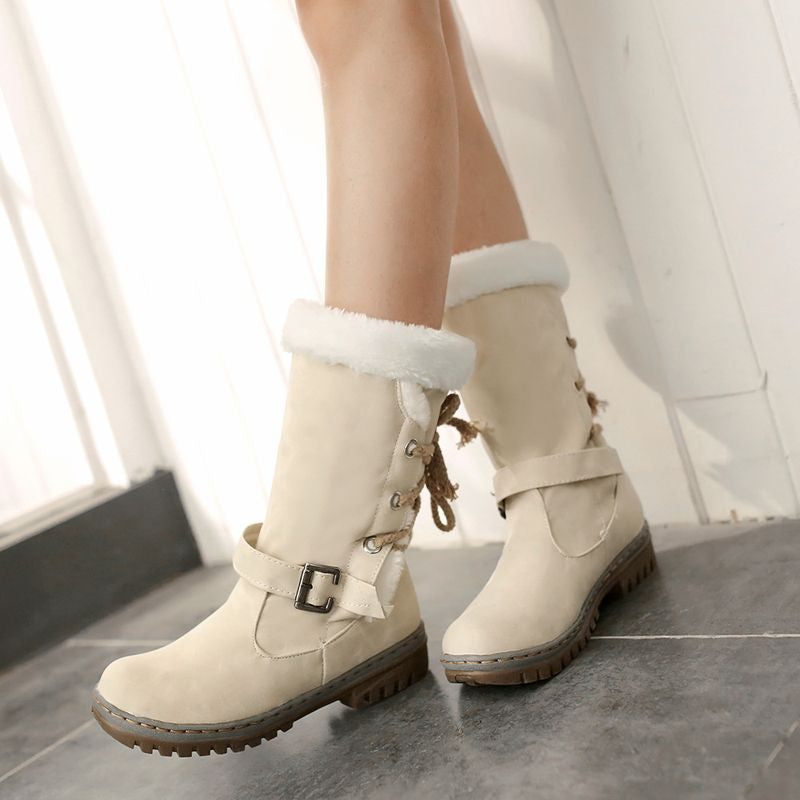 OCW Women Mid-Calf Comfortable Warm Fur Winter Boots OCWShoes