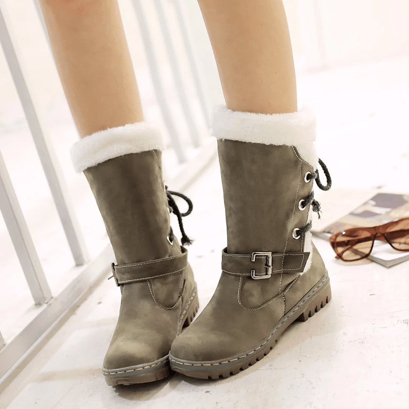OCW Women Mid-Calf Comfortable Warm Fur Winter Boots OCWShoes