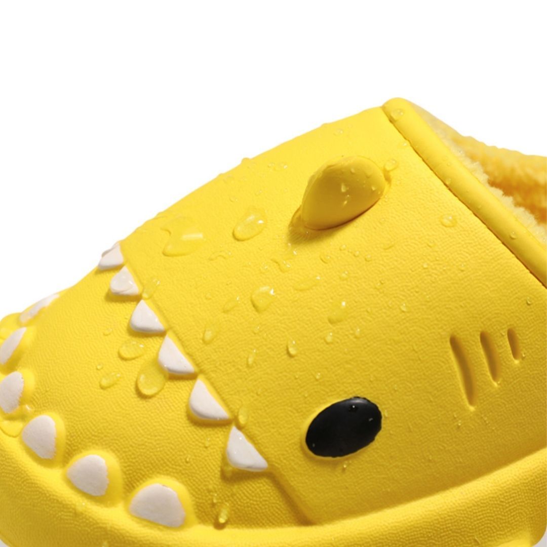 OCW Family Winter Comfortable Short Warm Fur Nonslip Waterproof Cute Shark Home Slippers Design OCWShoes