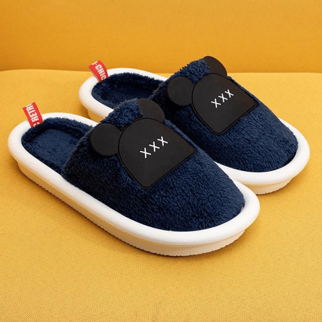 OCW Women Winter Comfortable Warm Fluffy Fleece Cute Bear Indoor Slippers OCWShoes