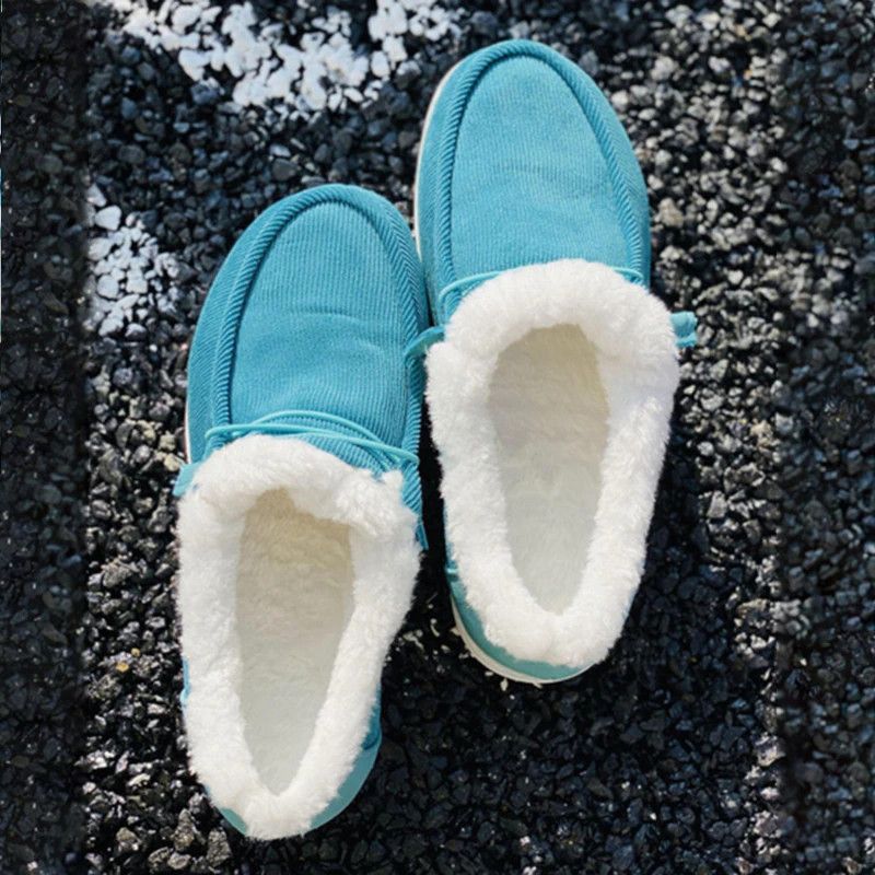 Women Casual Fashion Warm Plush Velvet Flat Fluffy Shoes For Winter OCWShoes