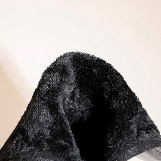 OCW Women Knee High Boots Round Toe Zipper Low Heel Genuine Leather OCWShoes