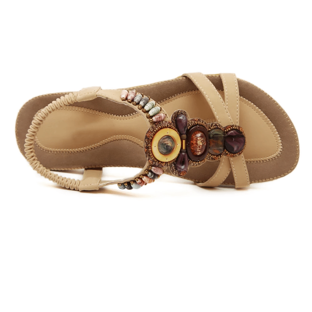 OCW Bohemian Sandals For Women Elastic Straps Massaging Insole Colorful Summer OCWShoes