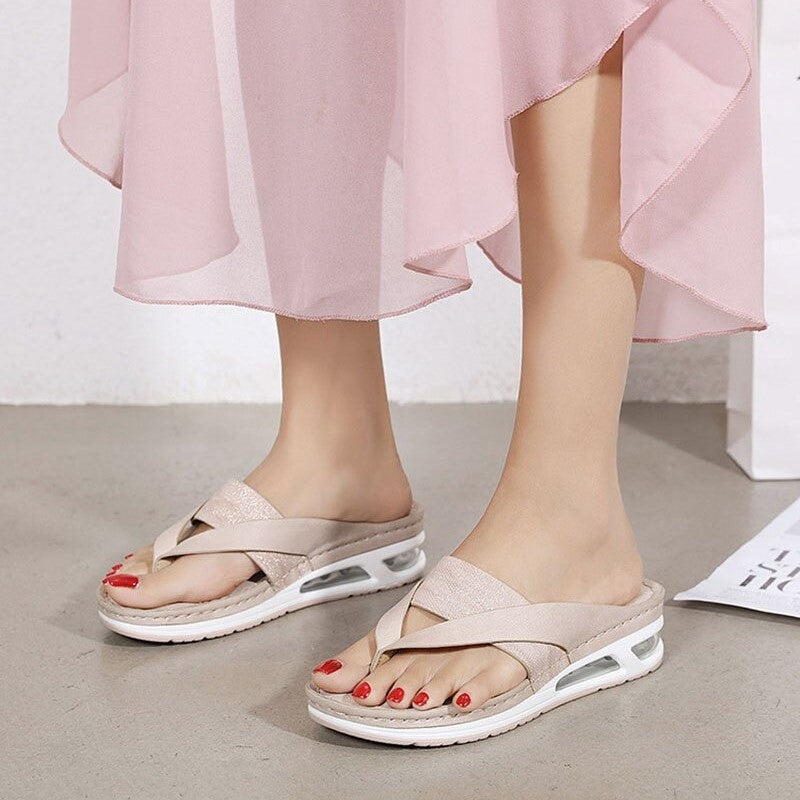 OCW Summer Women Slippers Thick Sole Soft Beach Casual Flip Flops