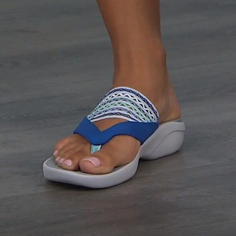 OCW Women Hollow Out Slippers Wedge Platfrom Summer Casual Comfy Flip Flops