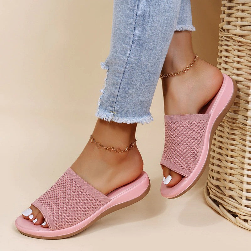 OCW Sandals For Women Low Heels Elegant Breathable Soft Soles Slippers OCWShoes