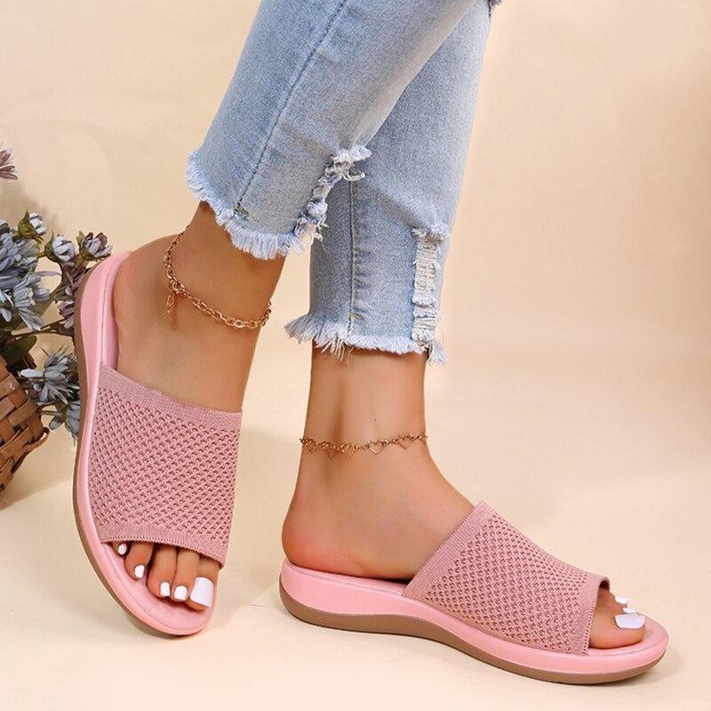 OCW Sandals For Women Low Heels Elegant Breathable Soft Soles Slippers OCWShoes