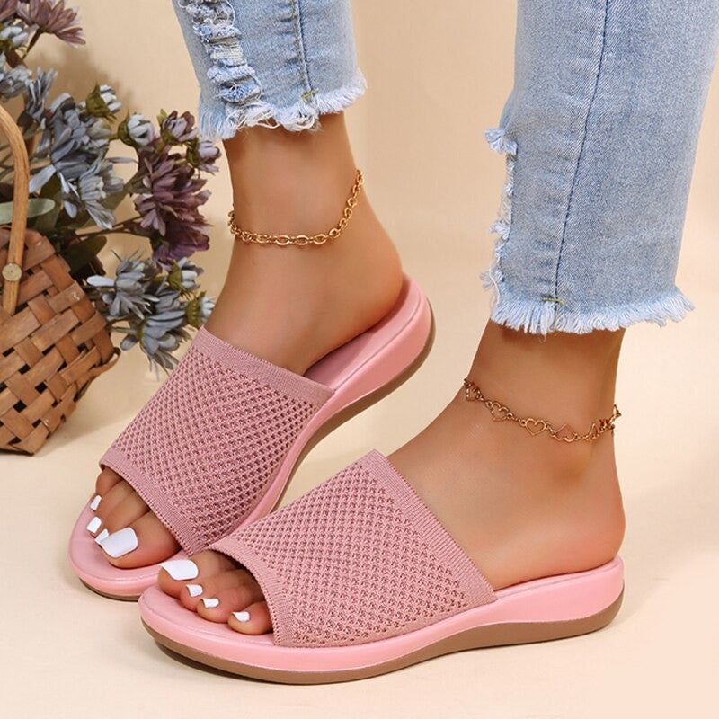 OCW Sandals For Women Low Heels Elegant Breathable Soft Soles Slippers OCWShoes