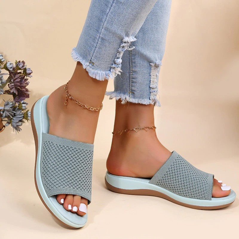 OCW Sandals For Women Low Heels Elegant Breathable Soft Soles Slippers OCWShoes