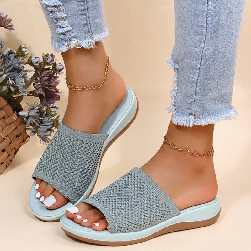 OCW Sandals For Women Low Heels Elegant Breathable Soft Soles Slippers OCWShoes